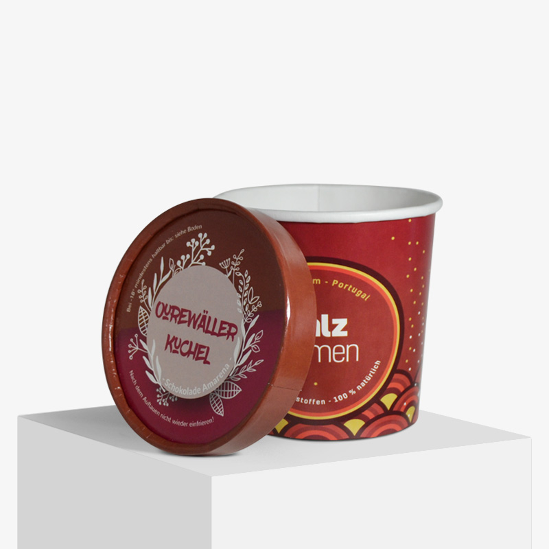 Miten ostat keittokuppejamme | Limepack ice cream cup small red lid off